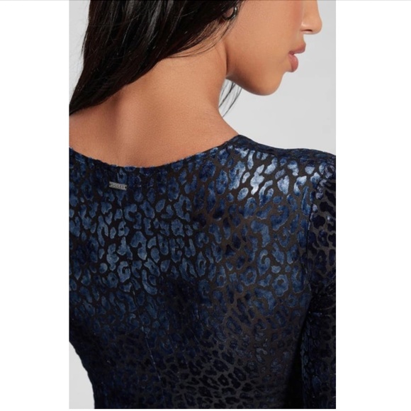 Guess: Belina Leopard Stretch Velvet Bodysuit (NWT) - Picture 4 of 6
